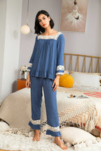 Load image into Gallery viewer, New Casual Solid Color Lace Stitching Home Wear For Autumn And Winter
