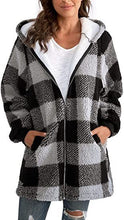 Load image into Gallery viewer, Plush Women&#39;s Coat Long Sleeved Plaid
