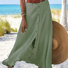 Charger l&#39;image dans la galerie, Women&#39;s Fashion Cotton Linen A-Line Hip Mid Waist Long Skirt
