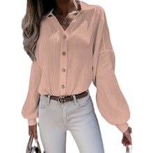 Load image into Gallery viewer, Autumn And Winter New Products V-neck Lantern Sleeve Shirt Blouse Women
