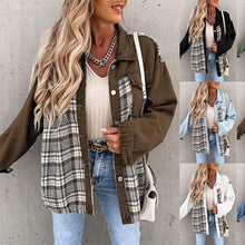 Load image into Gallery viewer, Casual Long Sleeve Patchwork Button Down Denim Jacket
