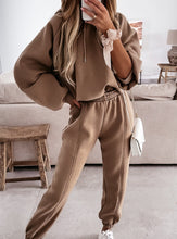 Charger l&#39;image dans la galerie, Spring And Summer Women&#39;s Sports And Leisure Hooded Sweater Suit Two-piece Suit

