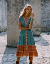 Load image into Gallery viewer, Women&#39;s Dress Autumn Bohemian Print Dress

