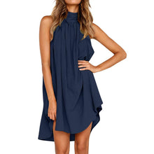Load image into Gallery viewer, Plain color cotton and vest halter dress

