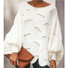 Load image into Gallery viewer, England Style Hollow Out Bat Sleeve Women&#39;s Thin Sweater
