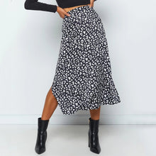 Charger l&#39;image dans la galerie, Leopard-print chiffon print split skirt
