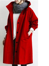 Load image into Gallery viewer, Casual Acetate Fiber Plain Hooded Neck Regular Sleeve Coat
