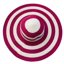 Load image into Gallery viewer, Women&#39;s Beach Big Brim Foldable Striped Straw Hat
