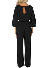 Load image into Gallery viewer, Slim-fit Lace-up Cotton Blended Jumpsuit
