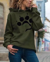 Load image into Gallery viewer, Printed Cat Paw Casual Hoodie
