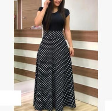 Load image into Gallery viewer, Flower print color matching dress long skirt
