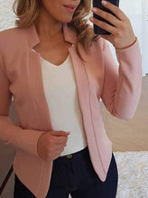 Load image into Gallery viewer, Casual Cotton Blended Plain Color Shawl Collar Long Sleeve Blazer
