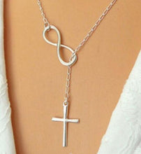 Load image into Gallery viewer, Chain Necklace Cross Infinity Choker Pendants Boho Kolye Statement Maxi Necklace
