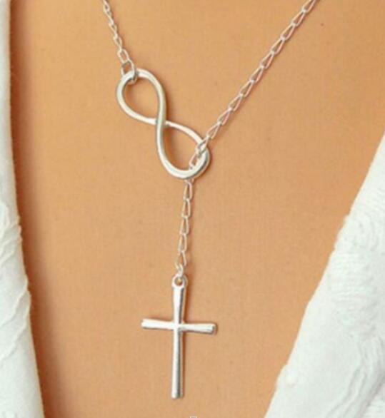 Chain Necklace Cross Infinity Choker Pendants Boho Kolye Statement Maxi Necklace