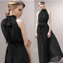 Load image into Gallery viewer, Bohemian Halter Stand Collar Chiffon Sleeveless Maxi Dress
