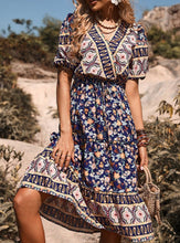 Load image into Gallery viewer, Fashion Women&#39;s Printed V-Neck Boho Dress

