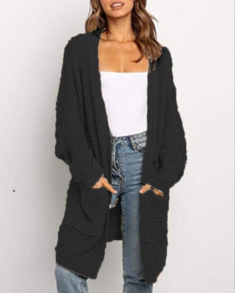 Solid Color Loose Cardigan Sweater