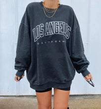 Load image into Gallery viewer, Casual Polyester Letter Print Round Neck Loose Sweatshirt
