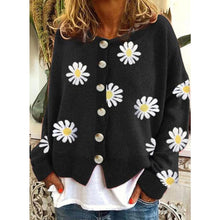 Load image into Gallery viewer, Knitted Small Daisy Cardigan Casual Loose Sweater
