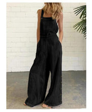 Load image into Gallery viewer, Retro Side Pocket Casual Wide-Leg Side Buckle Jumpsuit
