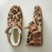 Load image into Gallery viewer, Leopard Print Cotton Boots and Cashmere Shoes
