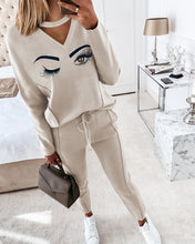 Load image into Gallery viewer, New Women&#39;s Khaki Love Sequin Casual Pants Suit
