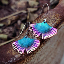 Load image into Gallery viewer, Picasso Color Glass Earrings Creative Birch Leaf Separation Earrings
