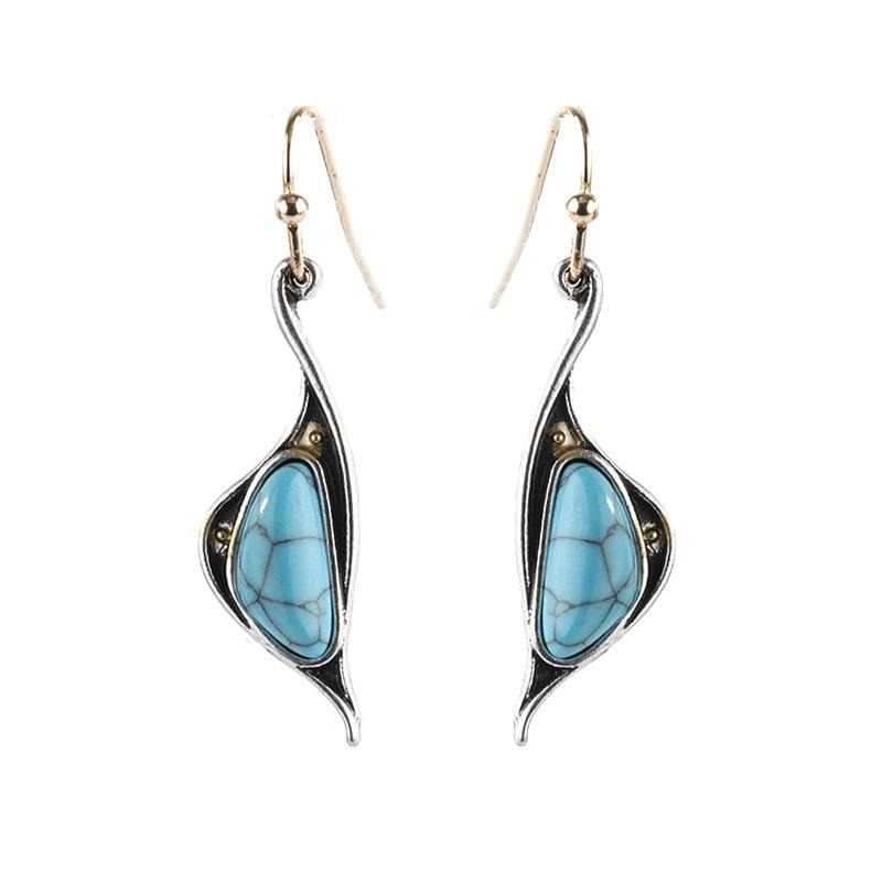 Picasso Color Glass Earrings Creative Birch Leaf Separation Earrings