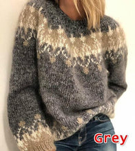 Load image into Gallery viewer, Casual Loose Mohair Coarse Knit Jacquard Women&#39;s Sweater
