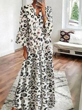 Charger l&#39;image dans la galerie, European And American Leopard Print V neck Dress
