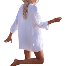 Load image into Gallery viewer, Ins Wind Net Red Lazy Beach Blouse Mid-Length Loose Shirt
