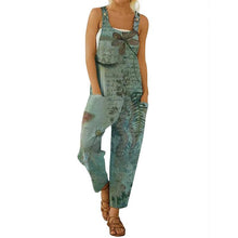 Load image into Gallery viewer, Vintage Polyester Printed Square Neck Sleeveless Pockets Jumpsuit
