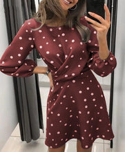 Load image into Gallery viewer, Round Neck Polka Dot Print Dress
