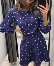 Load image into Gallery viewer, Round Neck Polka Dot Print Dress
