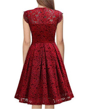 Load image into Gallery viewer, Elegant V-neck Sleeveless Plain Lace Semi Dress
