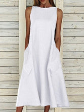 Load image into Gallery viewer, Elegant Round Neck Sleeveless Double Pocket Dress
