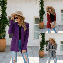Load image into Gallery viewer, Long Sleeve Cotton Blended Pocket Cardigan Jacket
