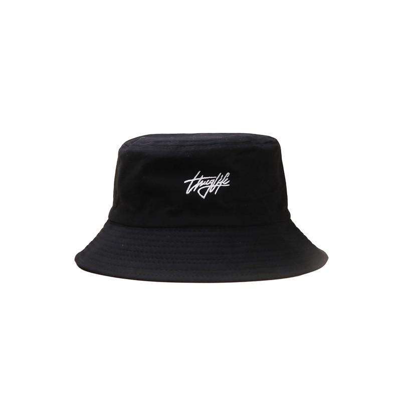 Hip Hop Cotton Letters Embroidery Bucket Hat