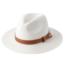 Load image into Gallery viewer, Soft Shaped Straw Hat Women Men Wide Brim Sun Cap UV Protection Fedora Hat
