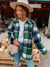Load image into Gallery viewer, Casual Polyester Plaid Shawl Collar Regular Sleeve Coat

