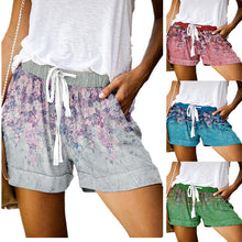 Load image into Gallery viewer, Positioning Printed Lace-Up Casual Wide-Leg Shorts Women
