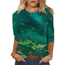 Load image into Gallery viewer, Casual Polyester Gradient Round Neck Long Sleeve T Shirt
