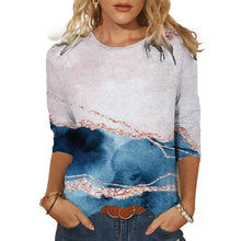 Load image into Gallery viewer, Casual Polyester Gradient Round Neck Long Sleeve T Shirt
