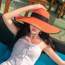 Load image into Gallery viewer, Beach Straw Hat Women&#39;s Seaside Big Brim, Sunscreen And Sunshade, All-match For Vacation
