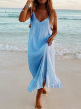 Load image into Gallery viewer, Summer V-neck Strap Beach Vacation Bohemian Dress
