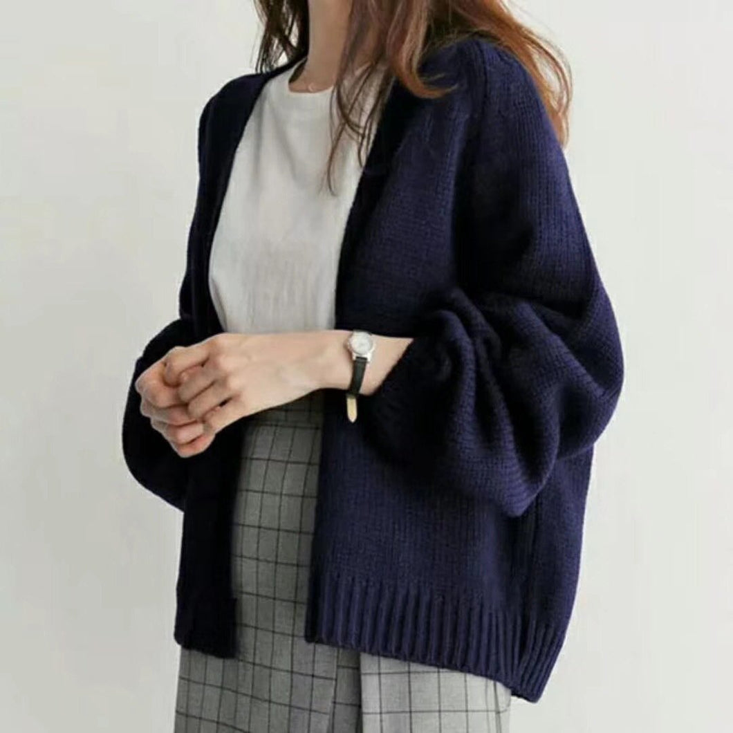 Simple Short Knitted Cardigan Sweater