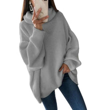 Load image into Gallery viewer, Solid color turtleneck knitted sweater

