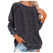 Load image into Gallery viewer, Solid Round Neck Loose Hoodie Top
