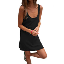 Load image into Gallery viewer, Solid Waffle Sleeveless Loose Strap Dress
