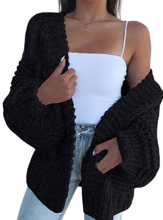 Fashion Women Winter Faux Mohair Knitted Sweater Loose Warm Cardigan Casual Coat Woman Sweater